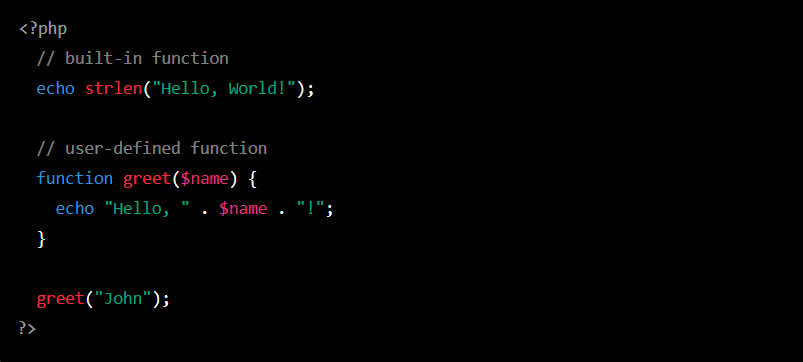 Functions in PHP